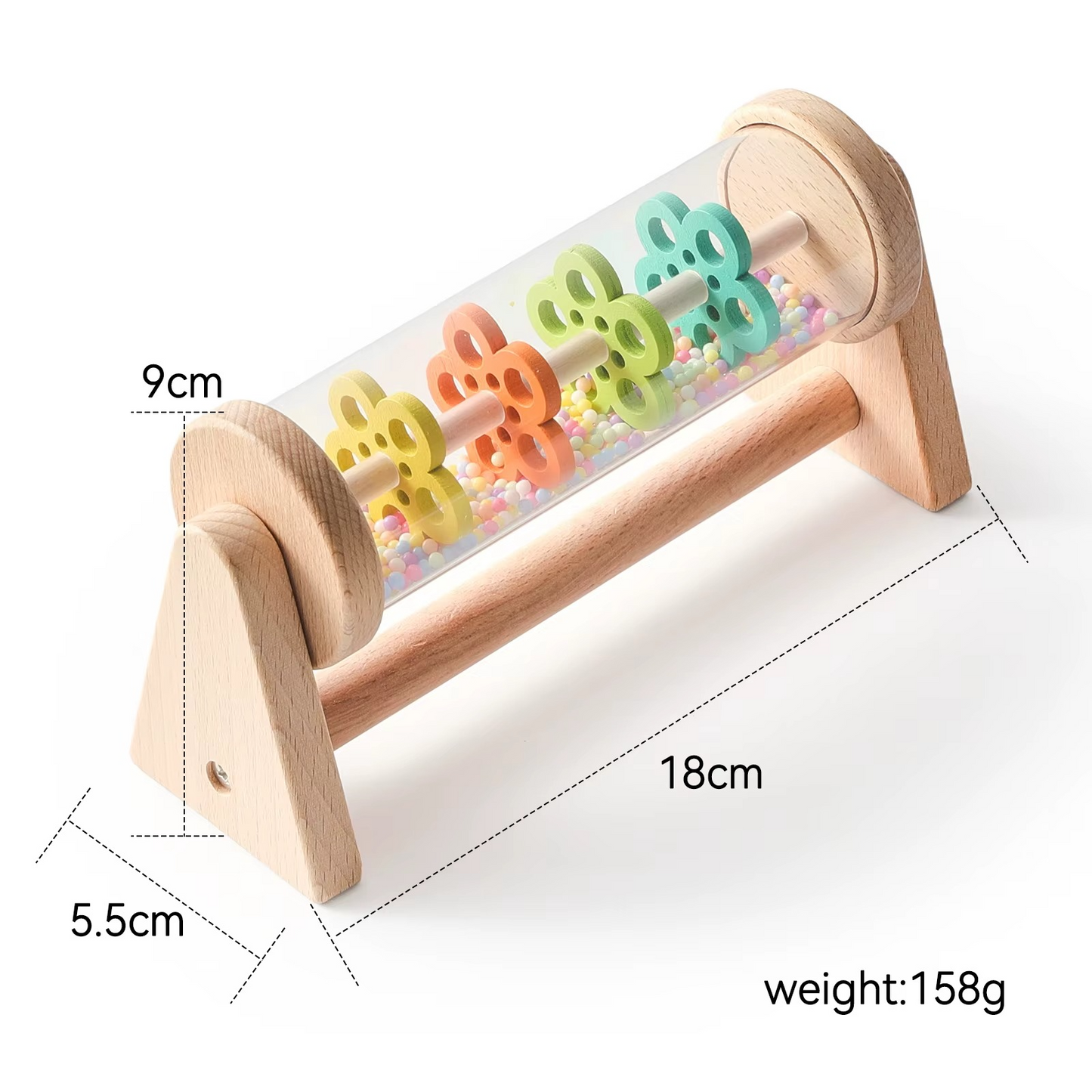 Rainbow Rain Hourglass Rattle