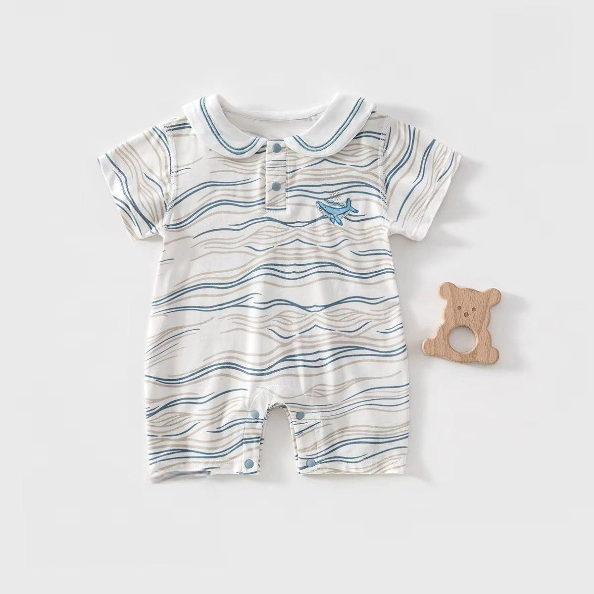 Cozy Striped Baby Romper Onesie
