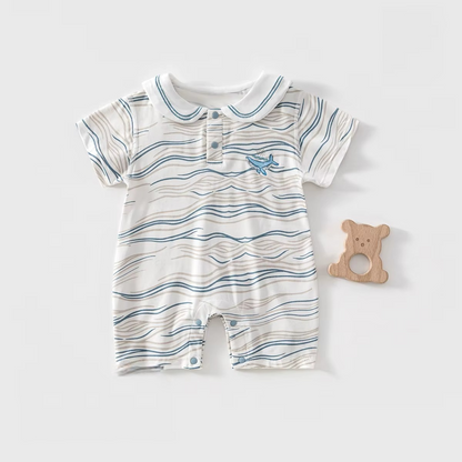 Cozy Striped Baby Romper Onesie