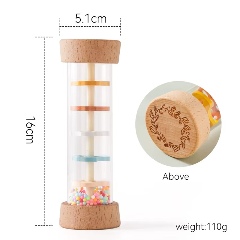 Rainbow Rain Hourglass Rattle