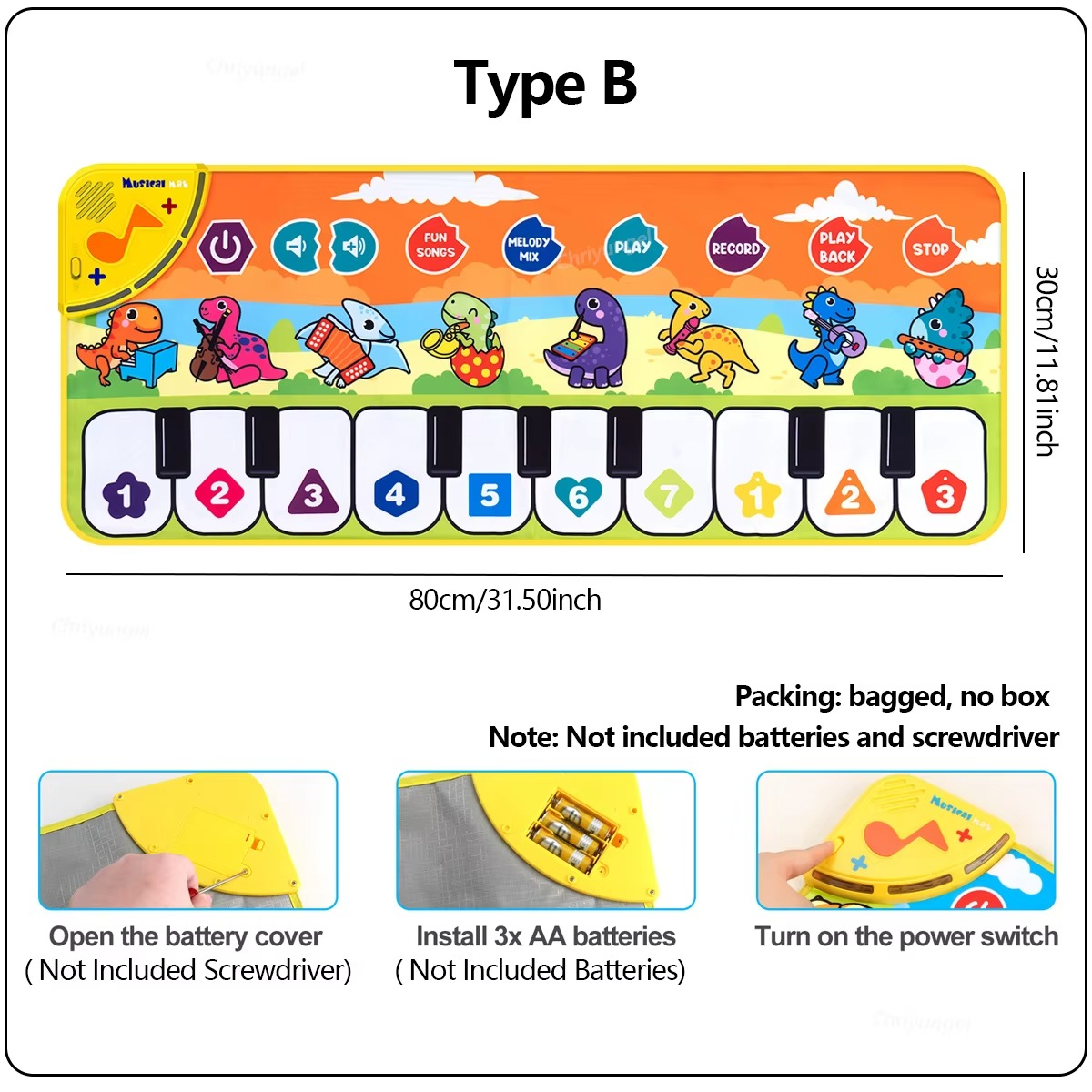 Playful Piano Dance Mat Toy