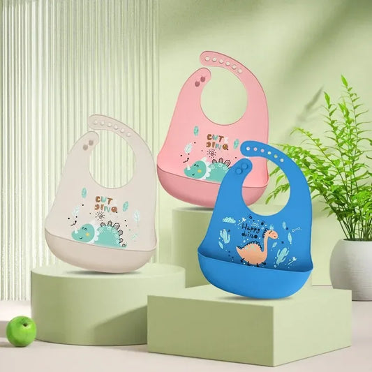 Easy Clean Dino Baby Bibs