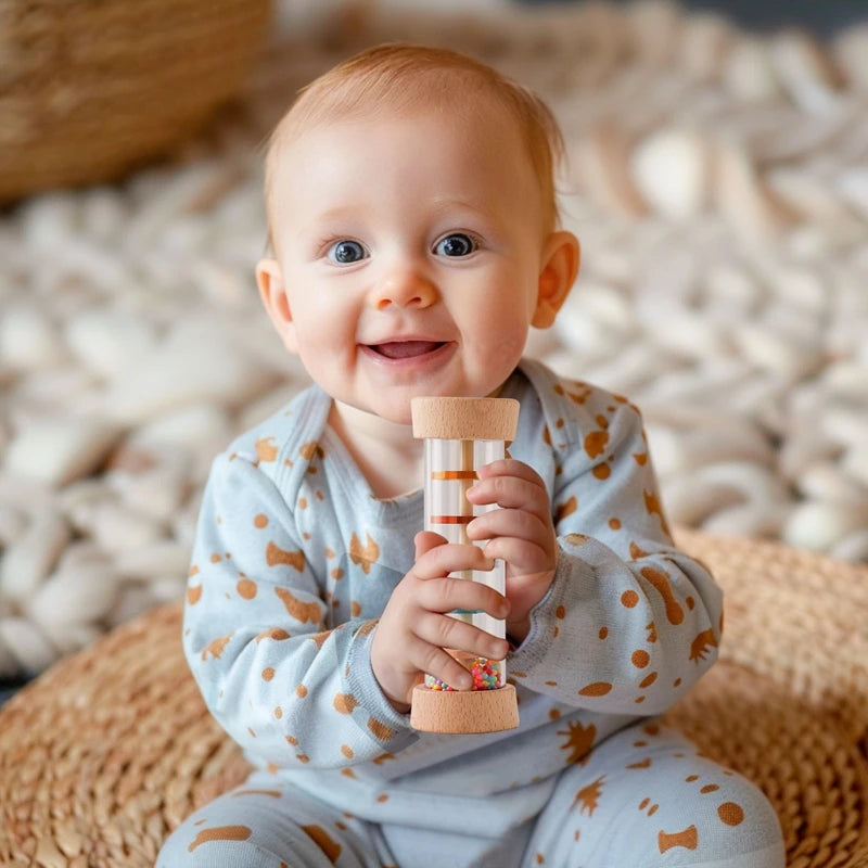 Rainbow Rain Hourglass Rattle