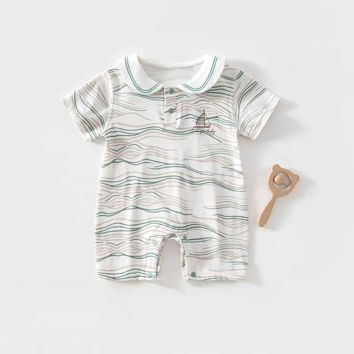 Cozy Striped Baby Romper Onesie