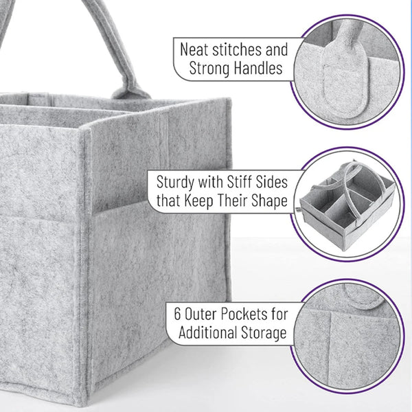 Cozy Felt Diaper Storage Tote