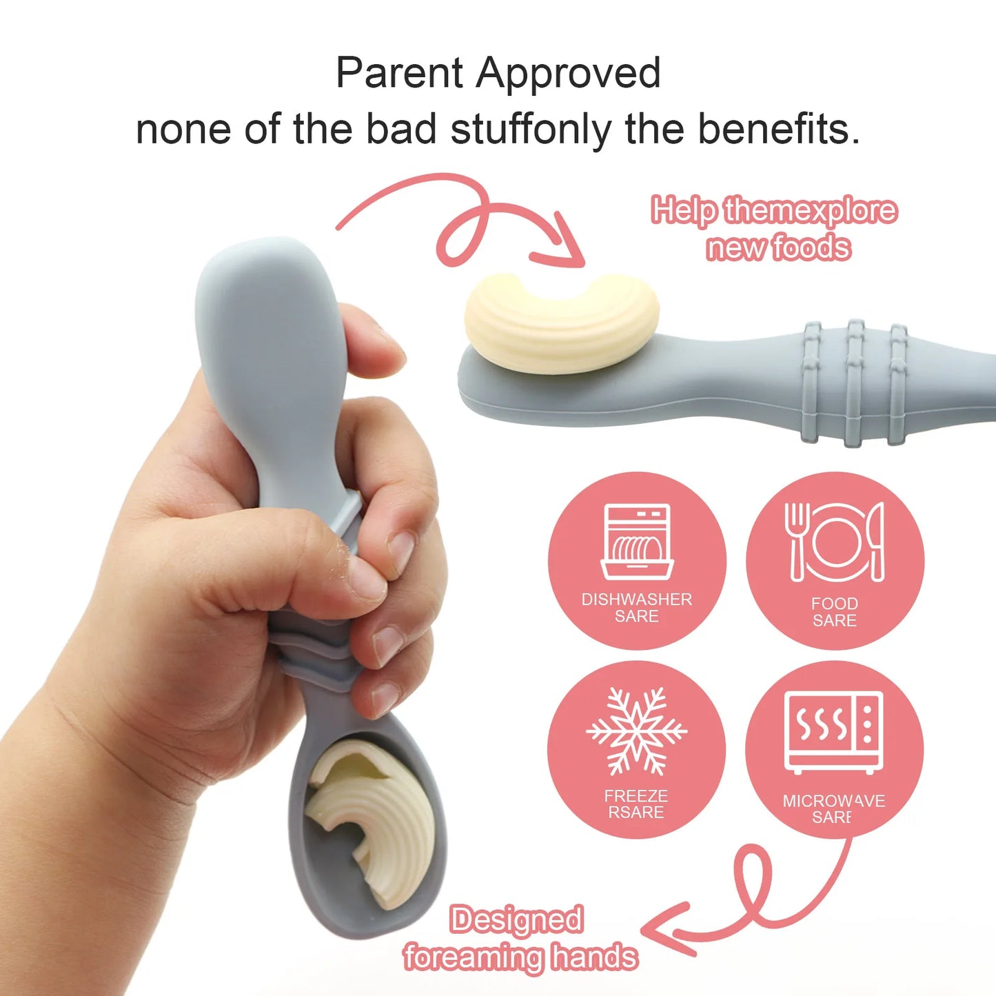 SoftGrip Silicone Baby Spoon Set